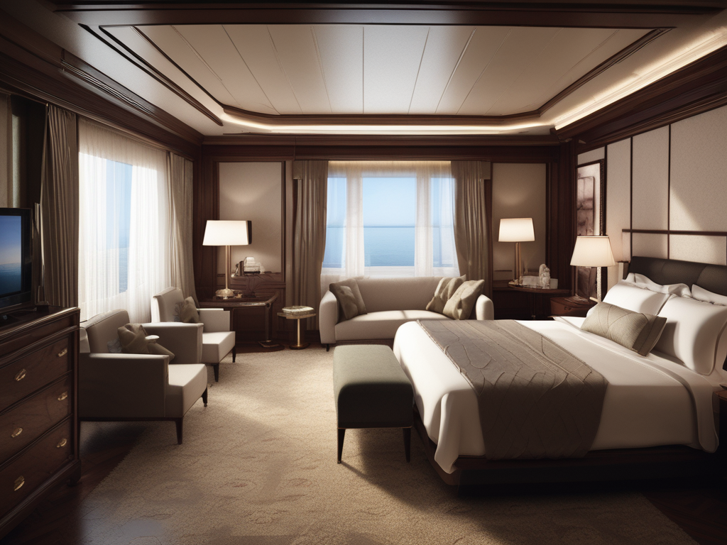 Luxury cruise ship stateroom